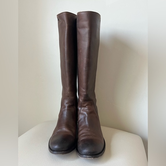 Frye Melissa Brown Leather  black Zip Ridding boots size 7 - Picture 5 of 15